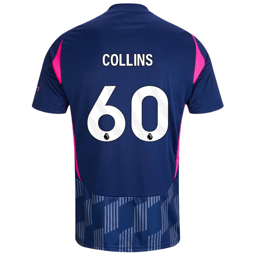 Niño Fútbol Camiseta Sam Collins #60 Azul Real Rosa 2ª Equipación 2024/25 Argentina