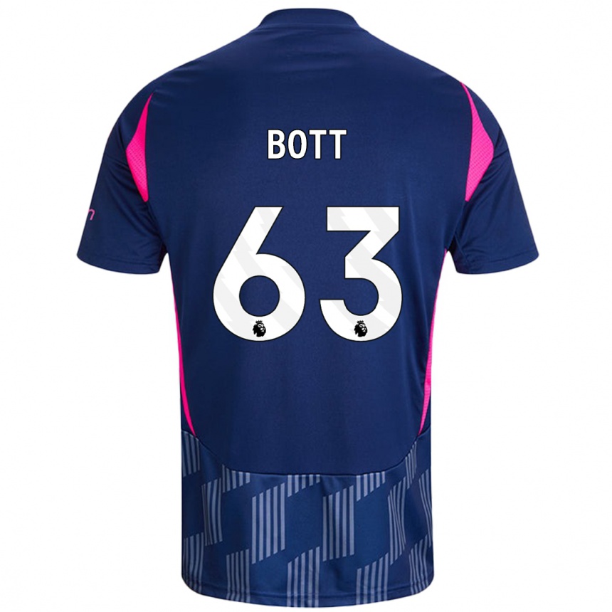 Niño Fútbol Camiseta Aaron Bott #63 Azul Real Rosa 2ª Equipación 2024/25 Argentina