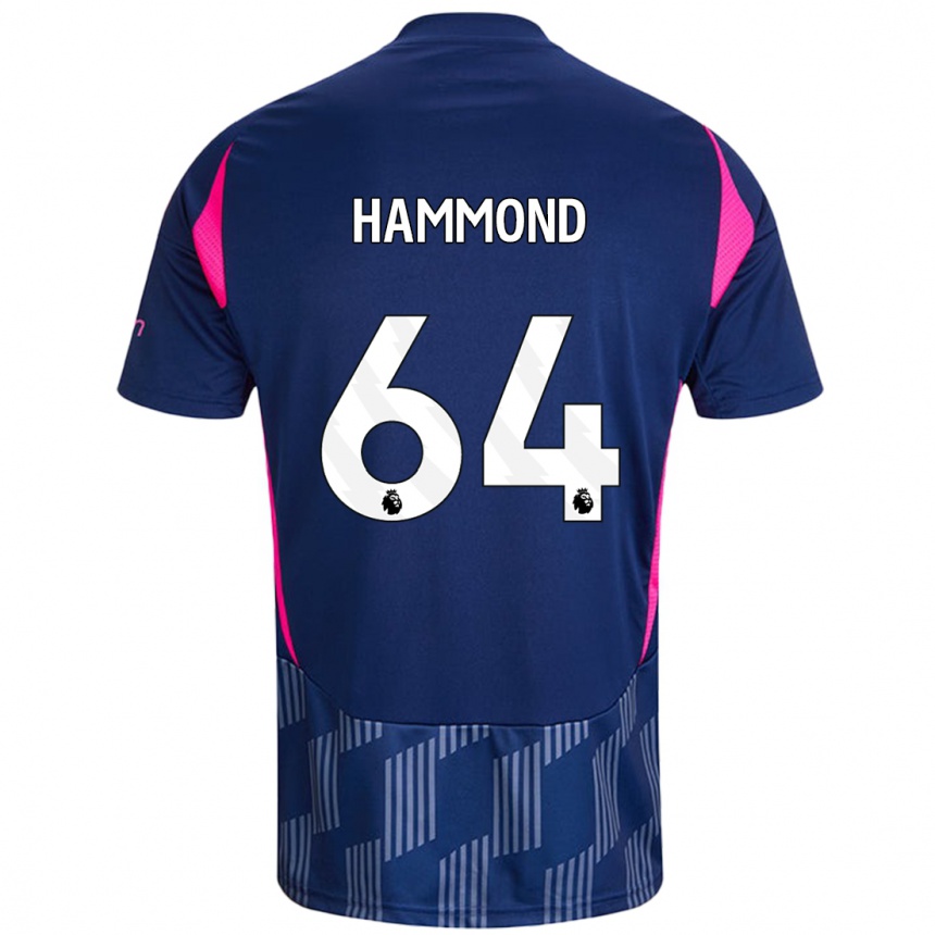 Niño Fútbol Camiseta Ben Hammond #64 Azul Real Rosa 2ª Equipación 2024/25 Argentina