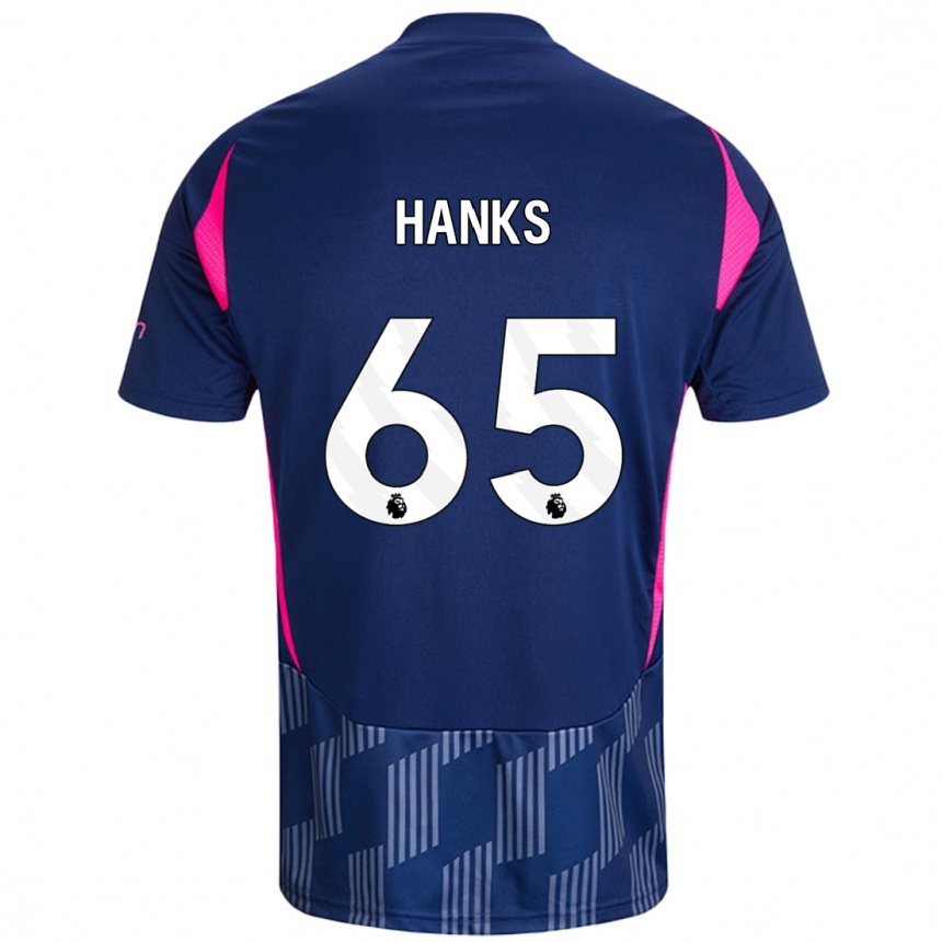 Niño Fútbol Camiseta Justin Hanks #65 Azul Real Rosa 2ª Equipación 2024/25 Argentina