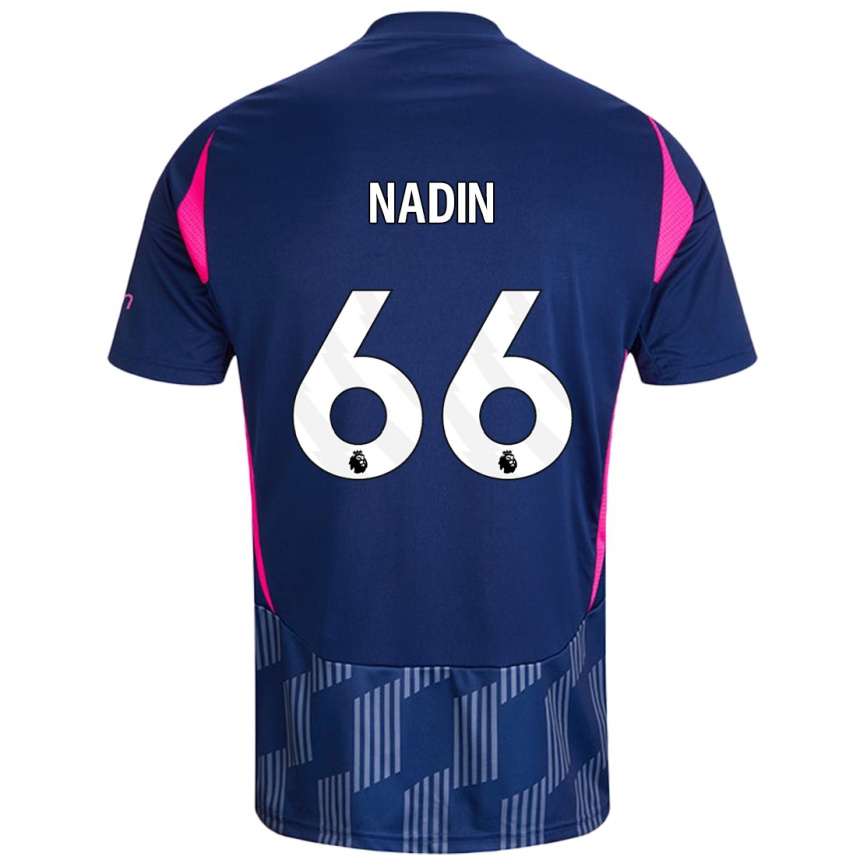 Niño Fútbol Camiseta Jack Nadin #66 Azul Real Rosa 2ª Equipación 2024/25 Argentina