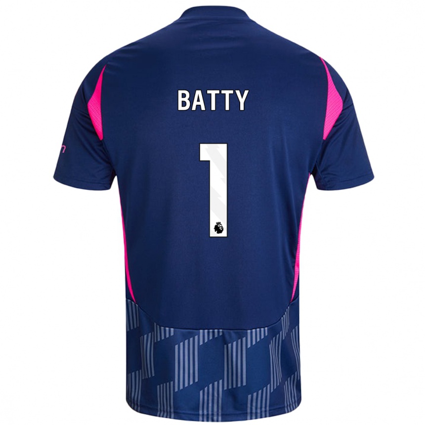 Niño Fútbol Camiseta Emily Batty #1 Azul Real Rosa 2ª Equipación 2024/25 Argentina