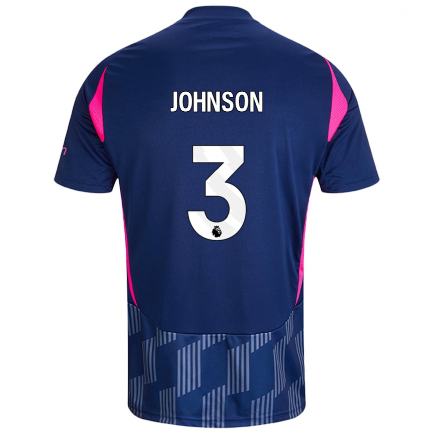 Niño Fútbol Camiseta Nat Johnson #3 Azul Real Rosa 2ª Equipación 2024/25 Argentina