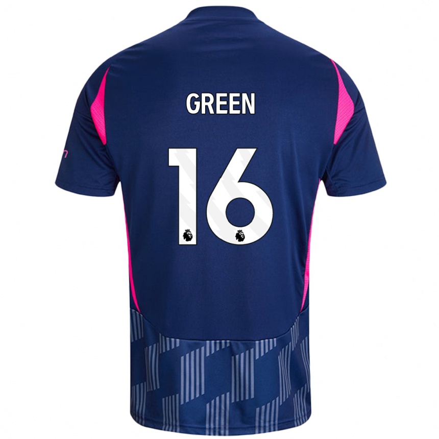 Niño Fútbol Camiseta Mollie Green #16 Azul Real Rosa 2ª Equipación 2024/25 Argentina