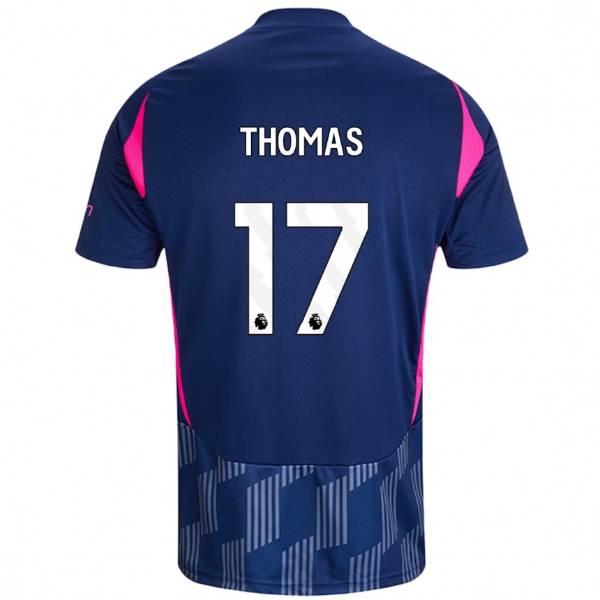 Niño Fútbol Camiseta Freya Thomas #17 Azul Real Rosa 2ª Equipación 2024/25 Argentina