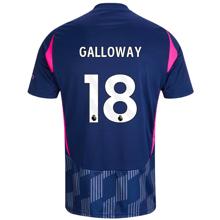 Niño Fútbol Camiseta Bridget Galloway #18 Azul Real Rosa 2ª Equipación 2024/25 Argentina