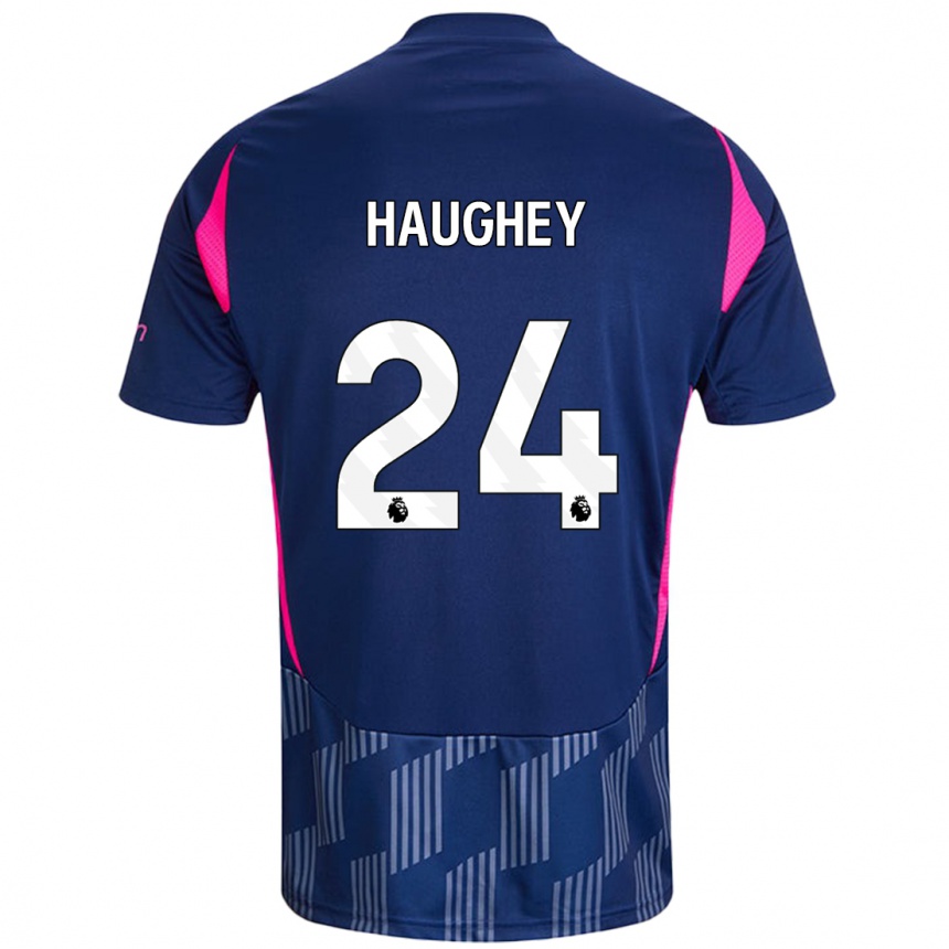 Niño Fútbol Camiseta Ella Haughey #24 Azul Real Rosa 2ª Equipación 2024/25 Argentina