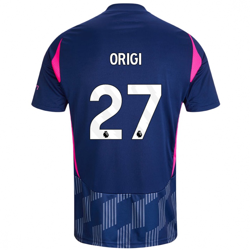 Niño Fútbol Camiseta Divock Origi #27 Azul Real Rosa 2ª Equipación 2024/25 Argentina