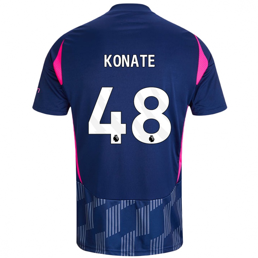 Niño Fútbol Camiseta Ateef Konaté #48 Azul Real Rosa 2ª Equipación 2024/25 Argentina