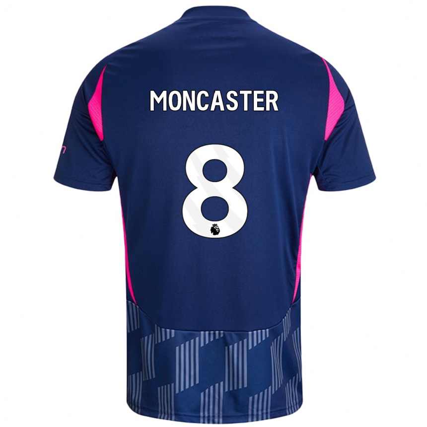 Niño Fútbol Camiseta Mai Moncaster #8 Azul Real Rosa 2ª Equipación 2024/25 Argentina