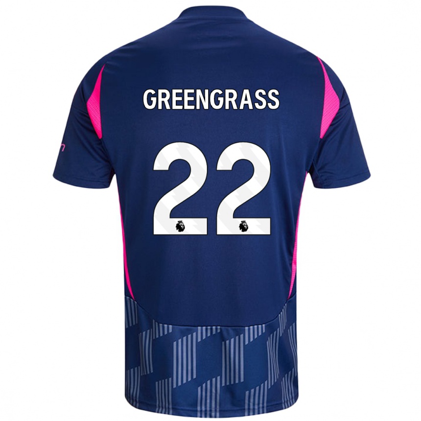 Niño Fútbol Camiseta Charlotte Greengrass #22 Azul Real Rosa 2ª Equipación 2024/25 Argentina