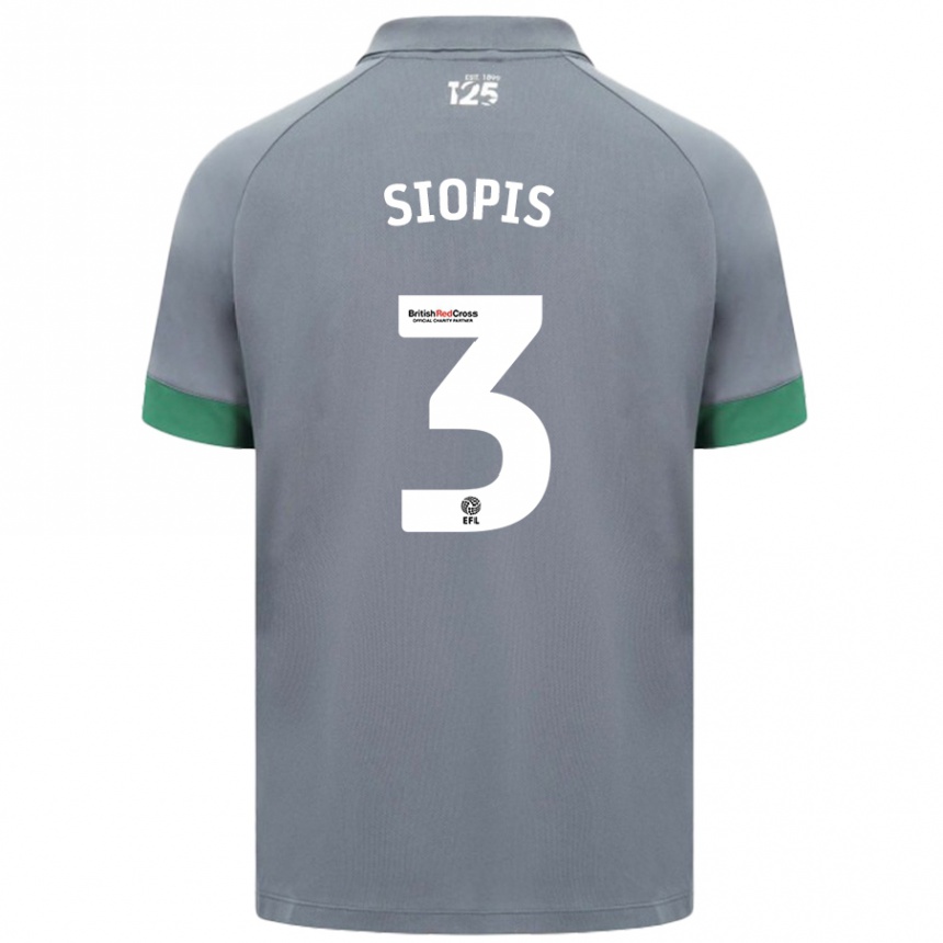 Niño Fútbol Camiseta Manolis Siopis #3 Gris Oscuro 2ª Equipación 2024/25 Argentina