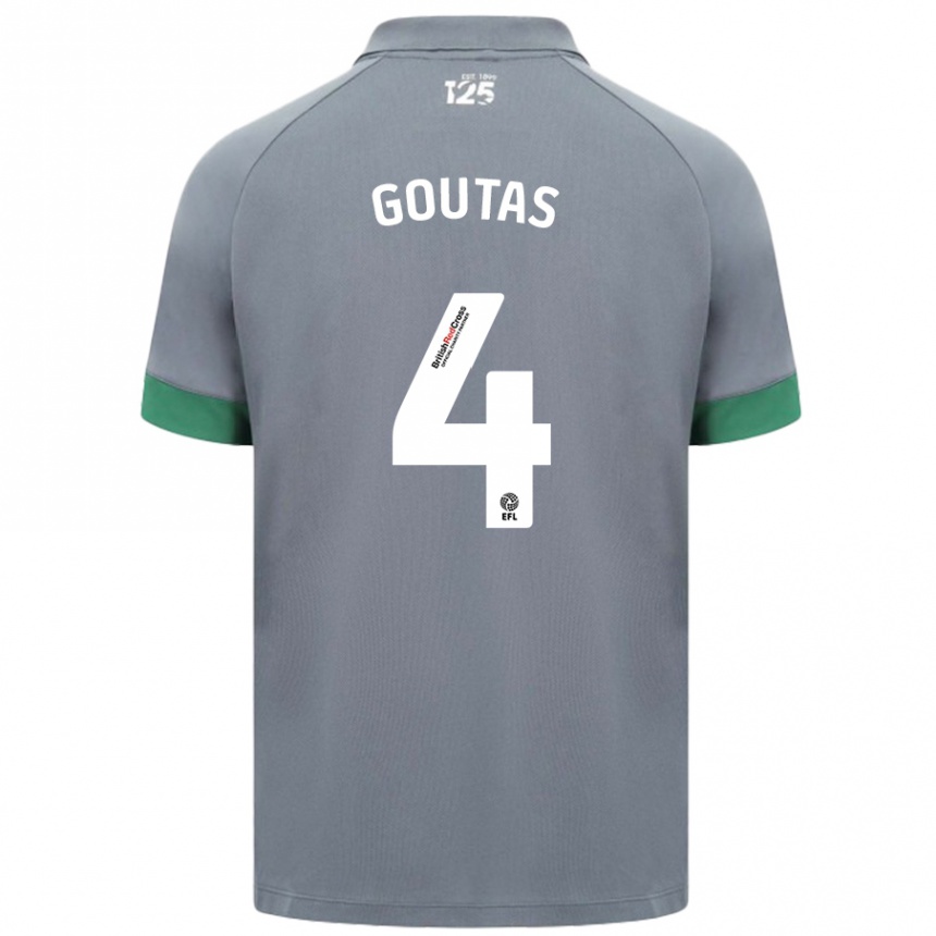 Niño Fútbol Camiseta Dimitrios Goutas #4 Gris Oscuro 2ª Equipación 2024/25 Argentina