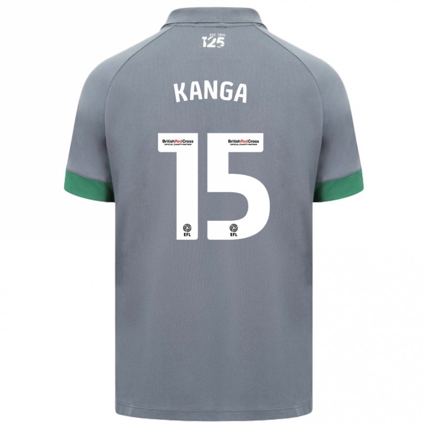 Niño Fútbol Camiseta Wilfried Kanga #15 Gris Oscuro 2ª Equipación 2024/25 Argentina