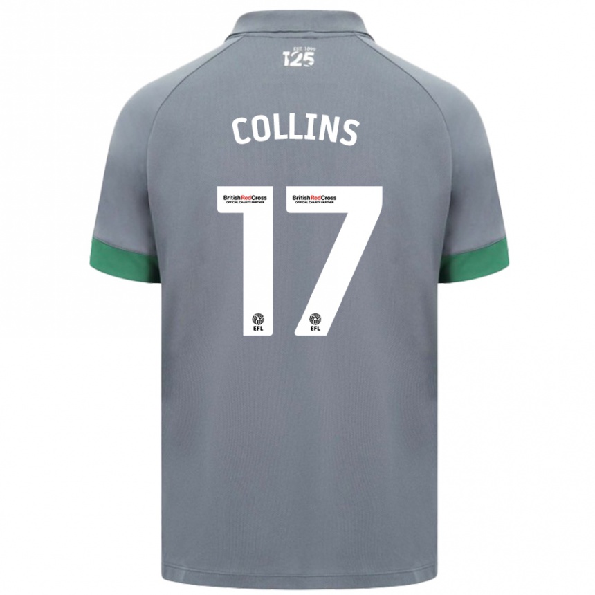 Niño Fútbol Camiseta Jamilu Collins #17 Gris Oscuro 2ª Equipación 2024/25 Argentina