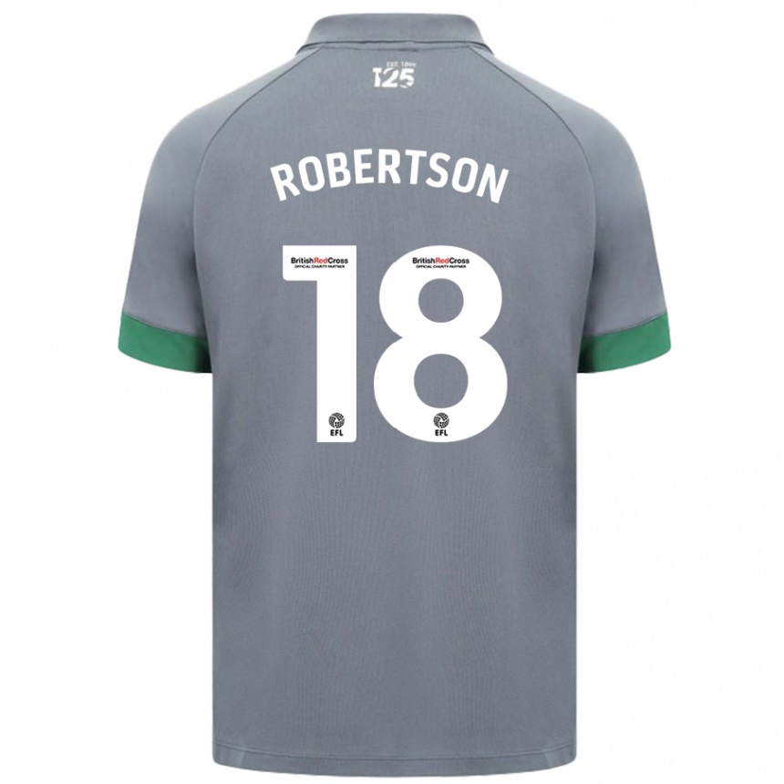 Niño Fútbol Camiseta Alex Robertson #18 Gris Oscuro 2ª Equipación 2024/25 Argentina