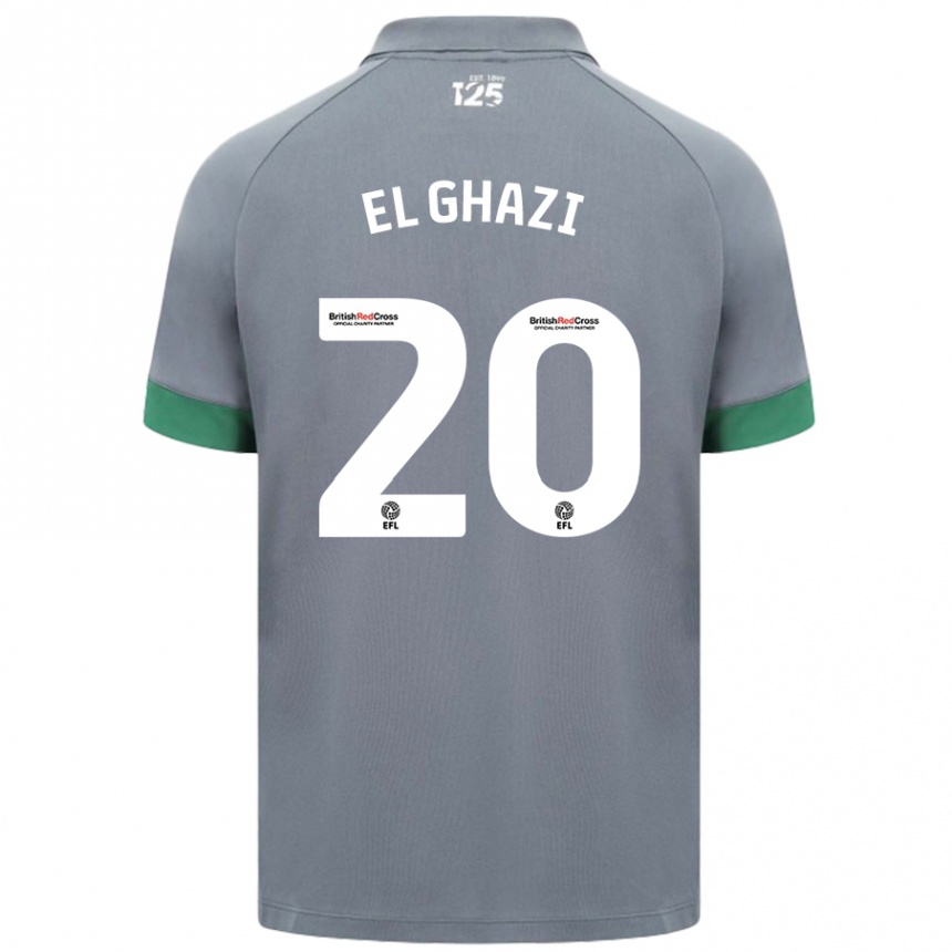 Niño Fútbol Camiseta Anwar El Ghazi #20 Gris Oscuro 2ª Equipación 2024/25 Argentina