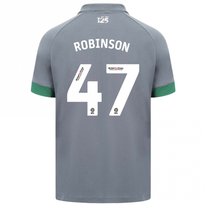 Niño Fútbol Camiseta Callum Robinson #47 Gris Oscuro 2ª Equipación 2024/25 Argentina