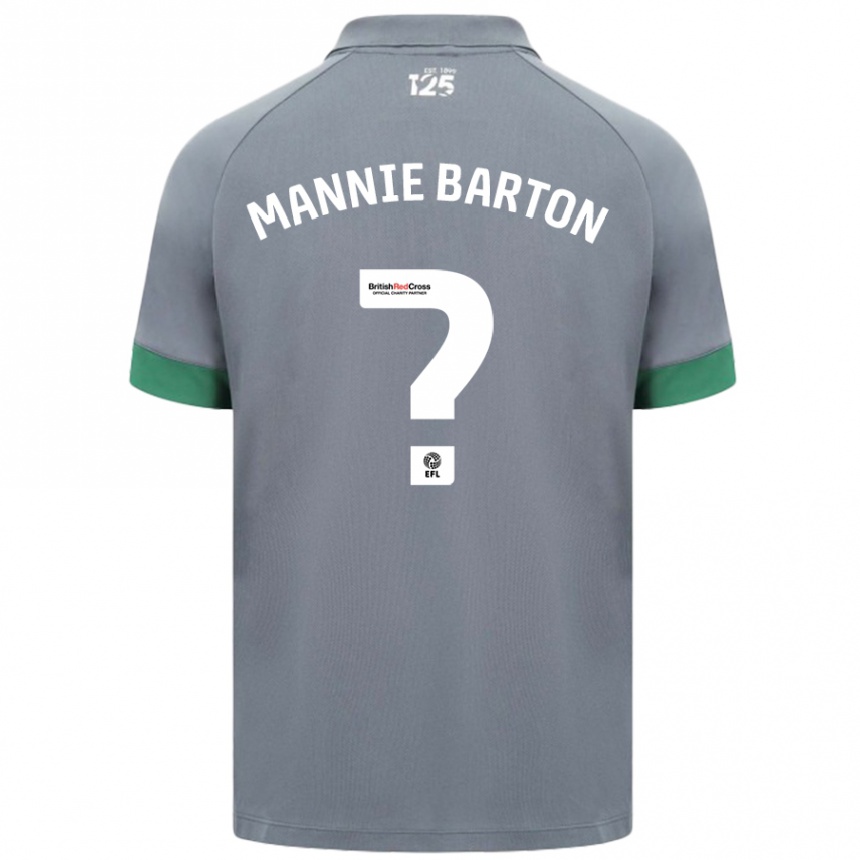 Niño Fútbol Camiseta Mannie Barton #0 Gris Oscuro 2ª Equipación 2024/25 Argentina