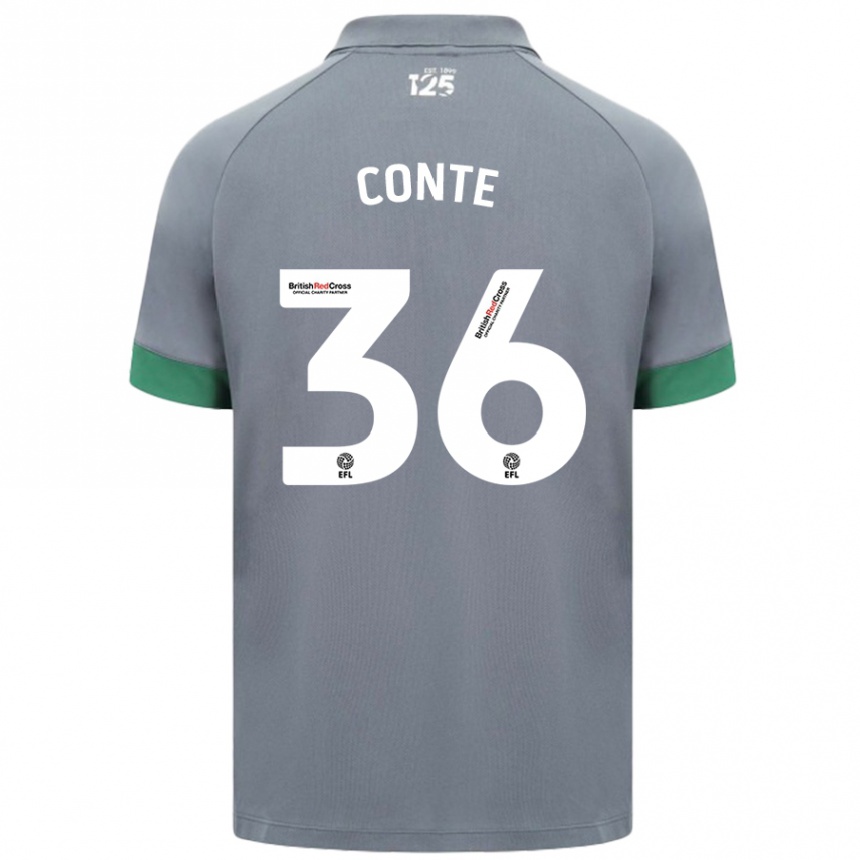 Niño Fútbol Camiseta Raheem Conte #36 Gris Oscuro 2ª Equipación 2024/25 Argentina