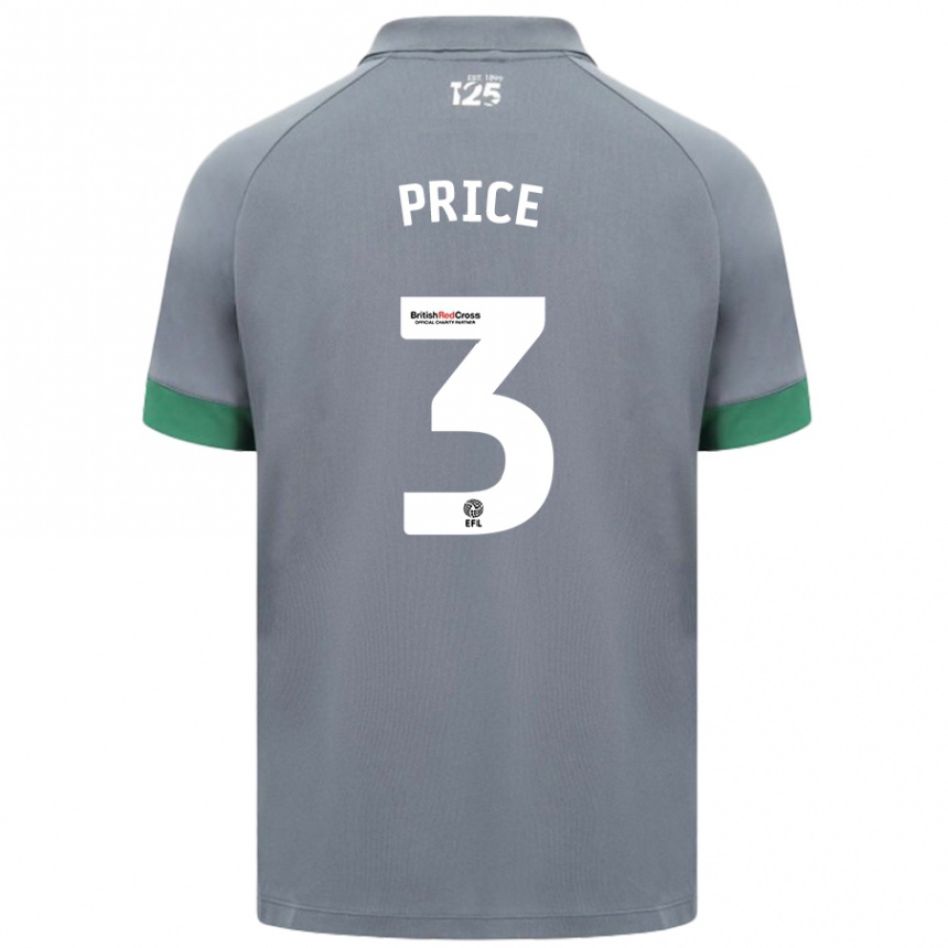 Niño Fútbol Camiseta Ffion Price #3 Gris Oscuro 2ª Equipación 2024/25 Argentina