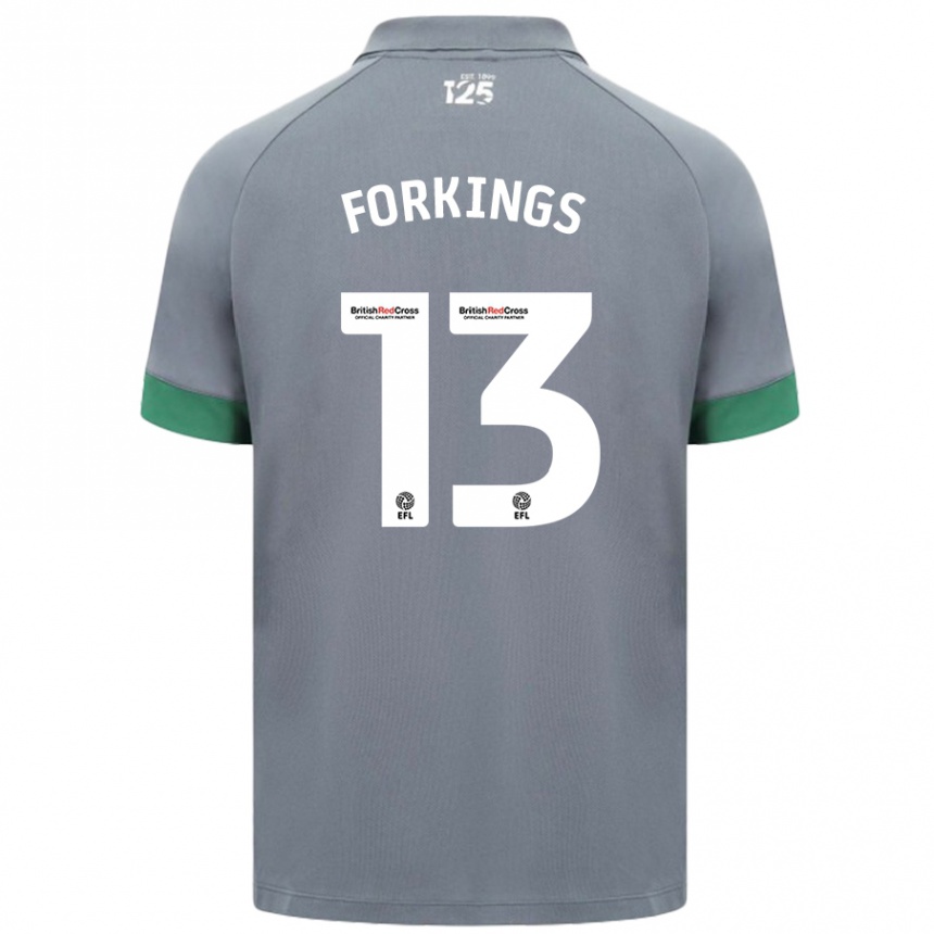 Niño Fútbol Camiseta Amelia Forkings #13 Gris Oscuro 2ª Equipación 2024/25 Argentina