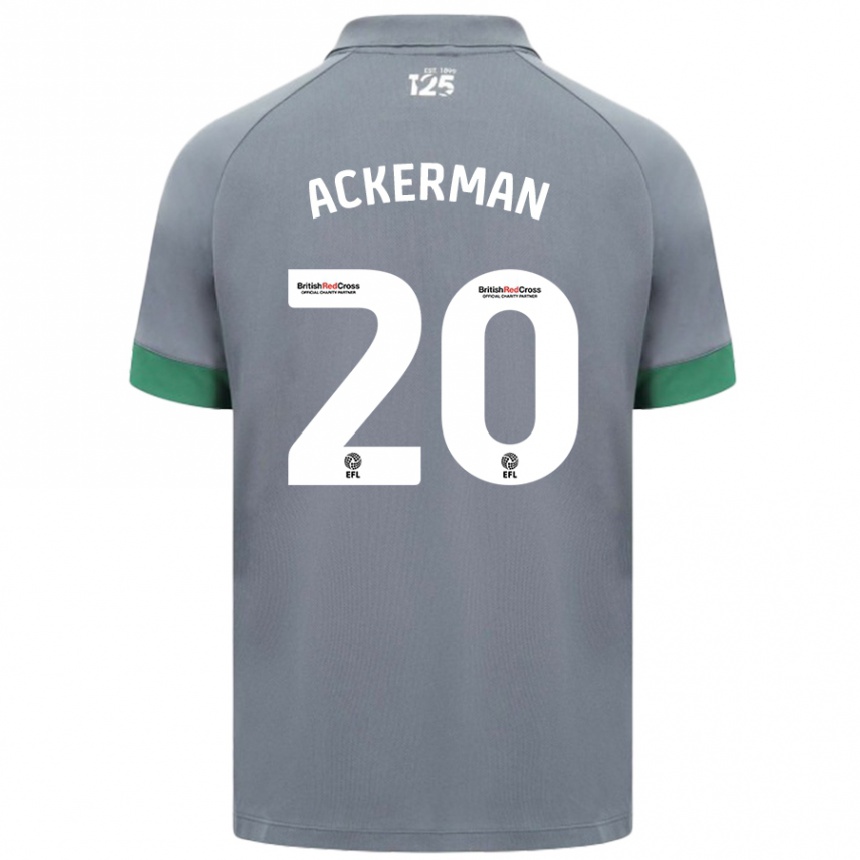 Niño Fútbol Camiseta Mali Ackerman #20 Gris Oscuro 2ª Equipación 2024/25 Argentina