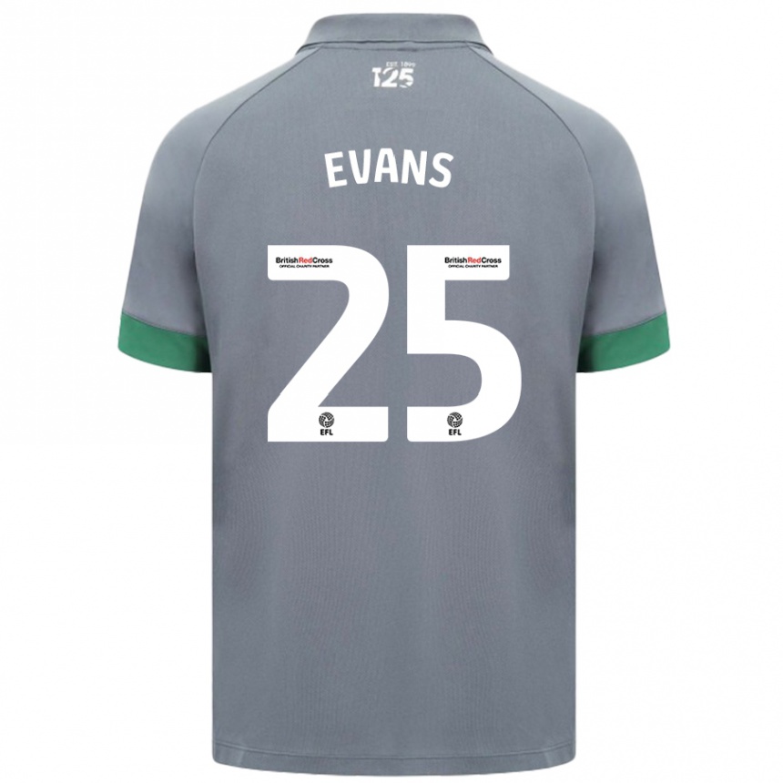 Niño Fútbol Camiseta Kieron Evans #25 Gris Oscuro 2ª Equipación 2024/25 Argentina