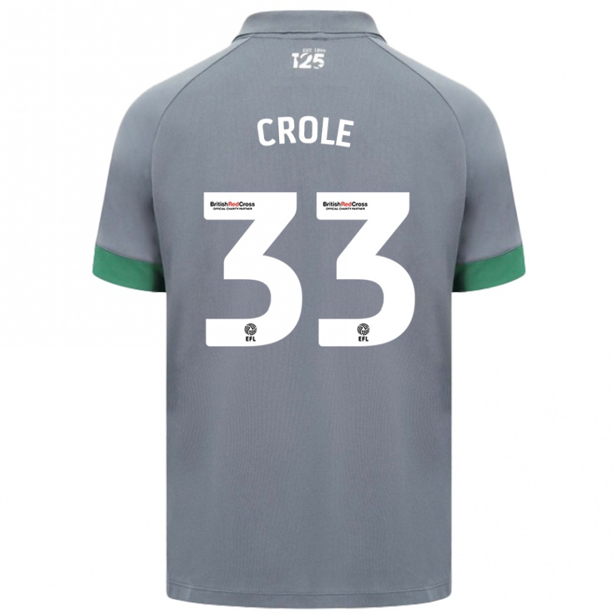 Niño Fútbol Camiseta James Crole #33 Gris Oscuro 2ª Equipación 2024/25 Argentina