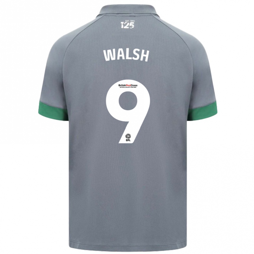 Niño Fútbol Camiseta Catherine Walsh #9 Gris Oscuro 2ª Equipación 2024/25 Argentina