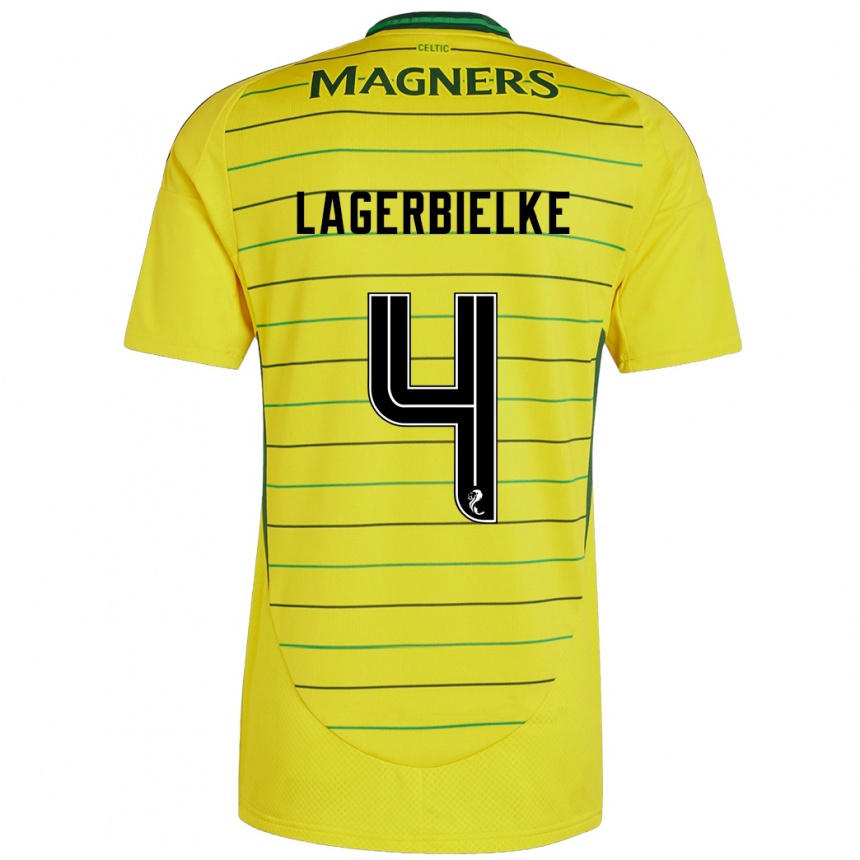 Niño Fútbol Camiseta Gustaf Lagerbielke #4 Amarillo 2ª Equipación 2024/25 Argentina