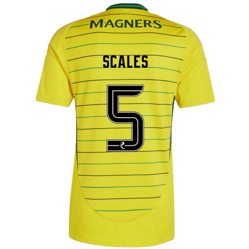 Niño Fútbol Camiseta Liam Scales #5 Amarillo 2ª Equipación 2024/25 Argentina