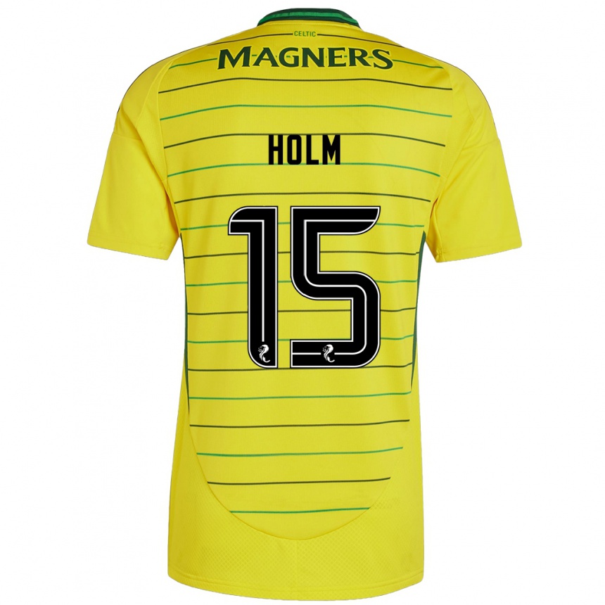 Niño Fútbol Camiseta Odin Thiago Holm #15 Amarillo 2ª Equipación 2024/25 Argentina