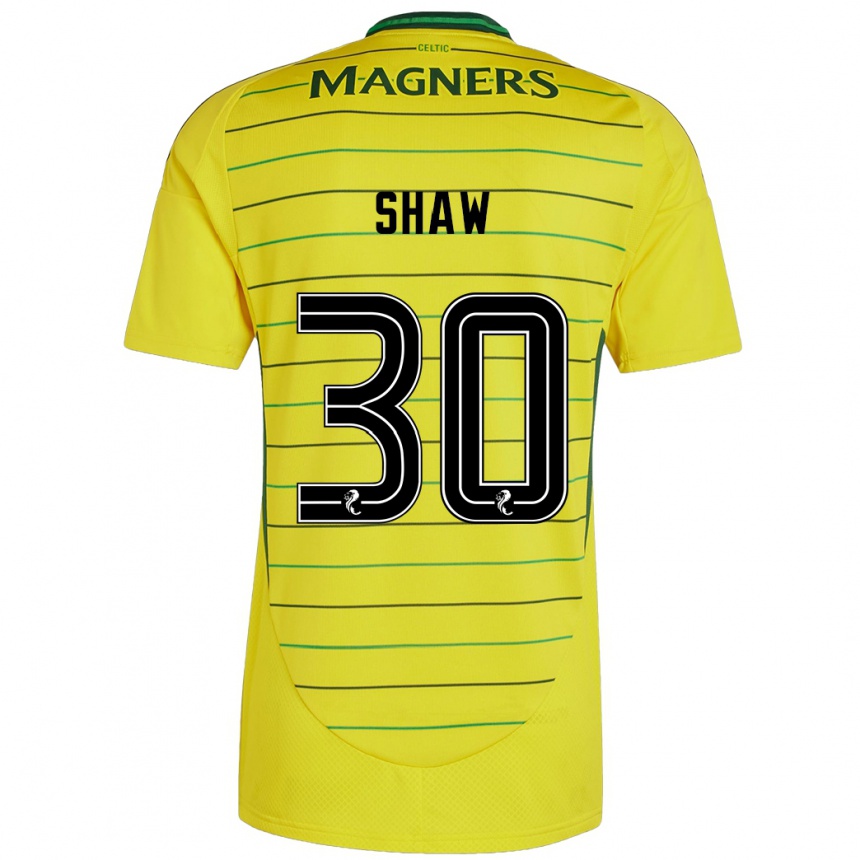 Niño Fútbol Camiseta Liam Shaw #30 Amarillo 2ª Equipación 2024/25 Argentina