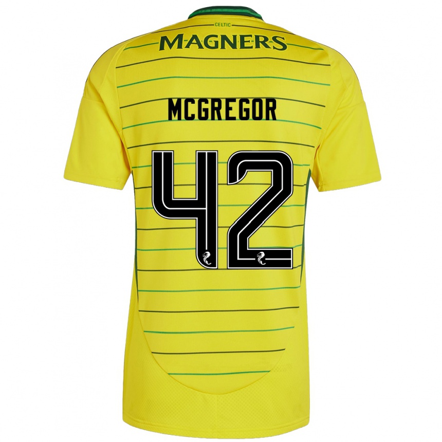 Niño Fútbol Camiseta Callum Mcgregor #42 Amarillo 2ª Equipación 2024/25 Argentina