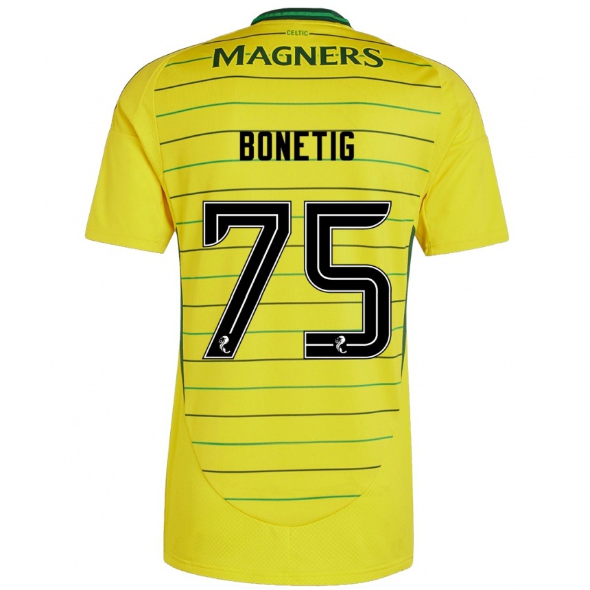 Niño Fútbol Camiseta Liam Bonetig #75 Amarillo 2ª Equipación 2024/25 Argentina