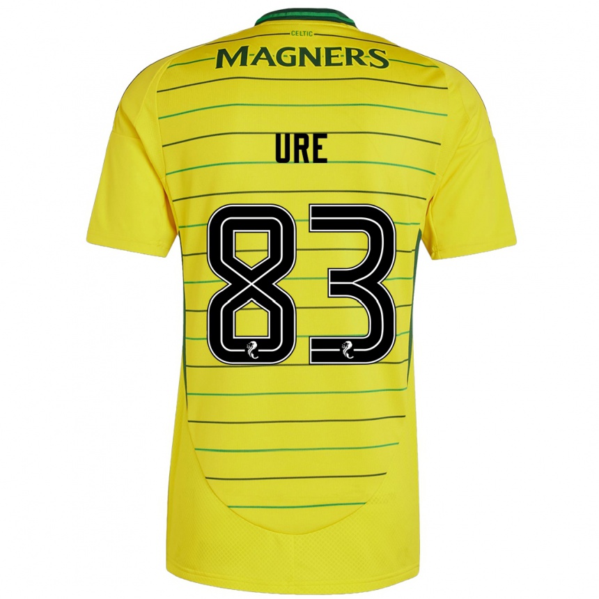 Niño Fútbol Camiseta Kyle Ure #83 Amarillo 2ª Equipación 2024/25 Argentina