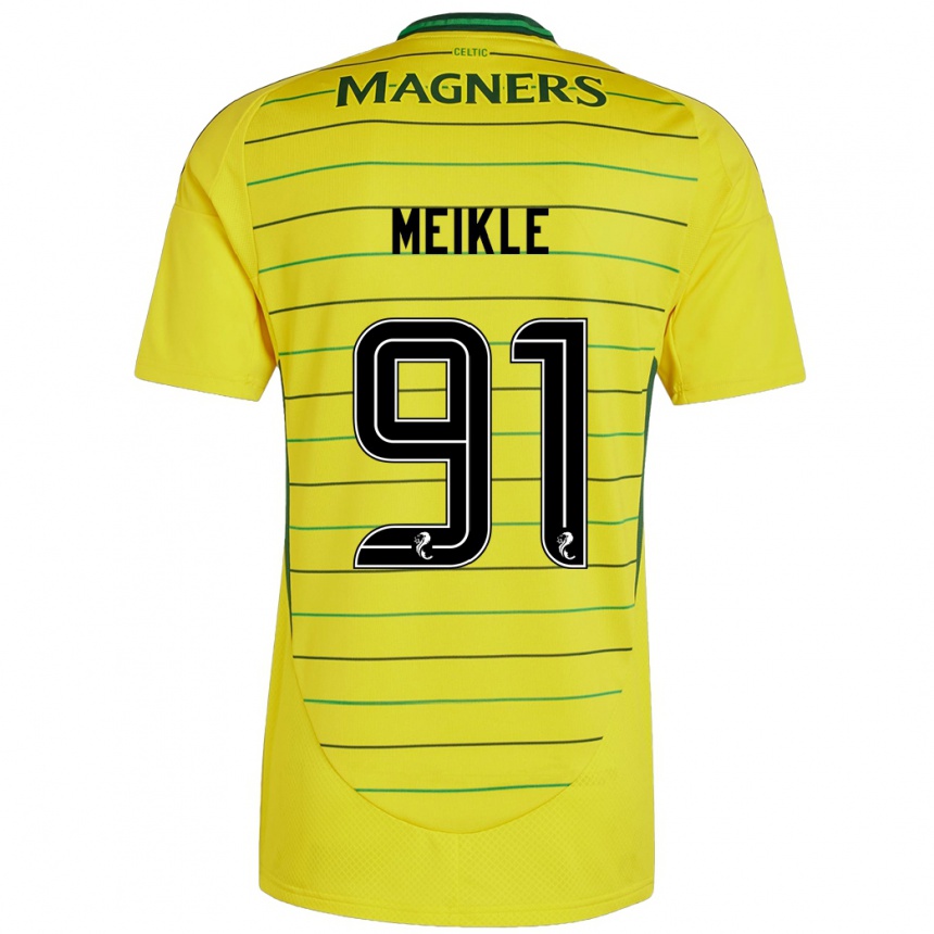 Niño Fútbol Camiseta Jamie Meikle #91 Amarillo 2ª Equipación 2024/25 Argentina