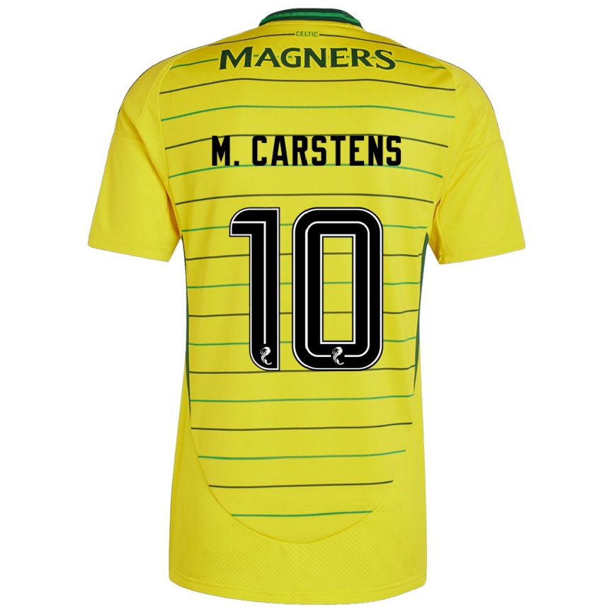 Niño Fútbol Camiseta Mathilde Carstens #10 Amarillo 2ª Equipación 2024/25 Argentina