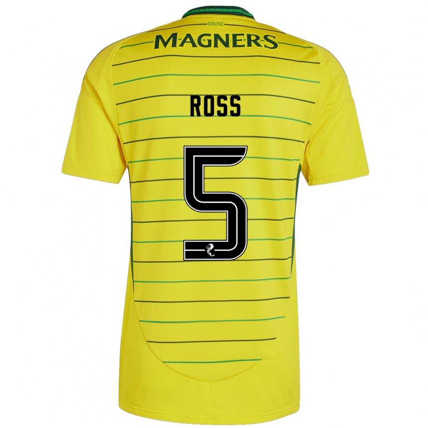 Niño Fútbol Camiseta Natalie Ross #5 Amarillo 2ª Equipación 2024/25 Argentina