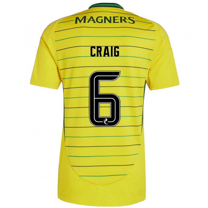 Niño Fútbol Camiseta Chloe Craig #6 Amarillo 2ª Equipación 2024/25 Argentina