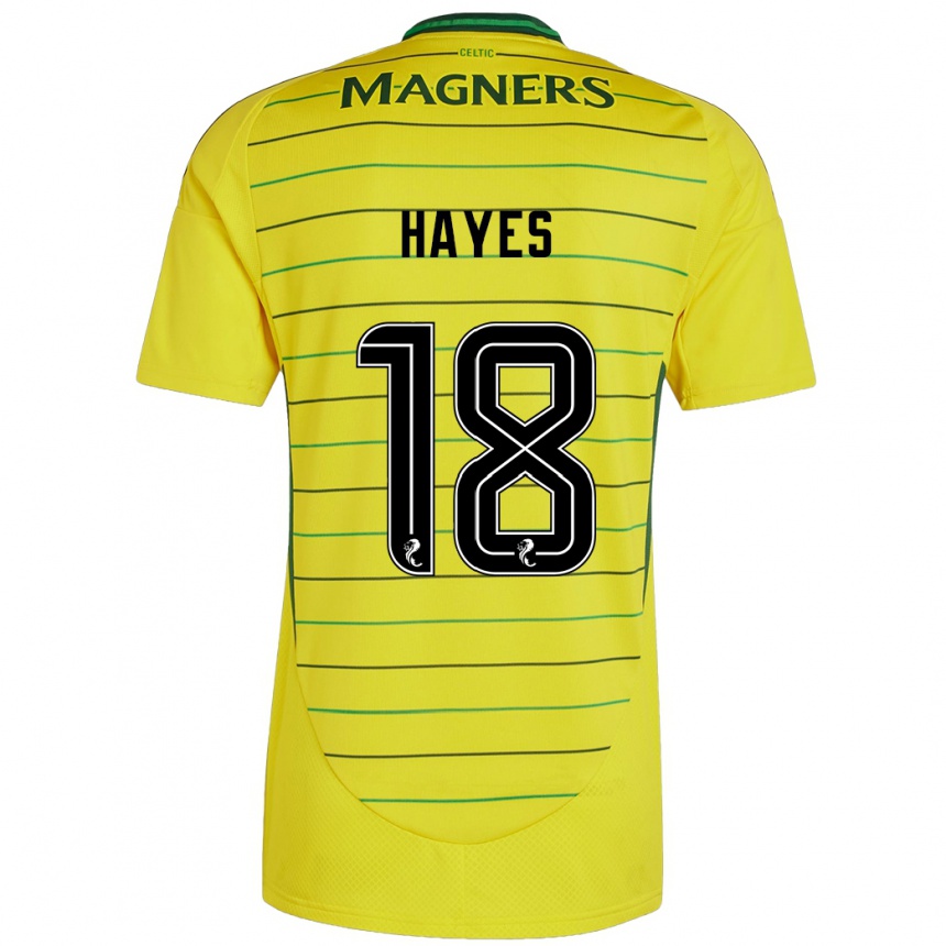 Niño Fútbol Camiseta Caitlin Hayes #18 Amarillo 2ª Equipación 2024/25 Argentina