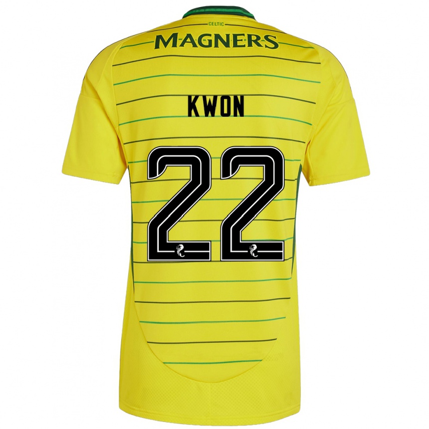 Niño Fútbol Camiseta Hyeok-Kyu Kwon #22 Amarillo 2ª Equipación 2024/25 Argentina