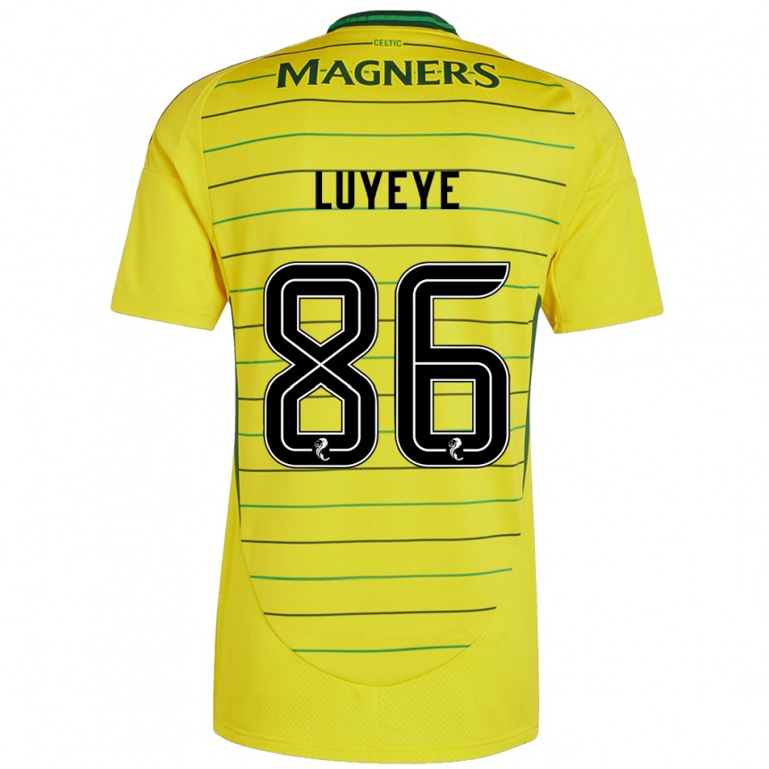 Niño Fútbol Camiseta Benny-Jackson Luyeye #86 Amarillo 2ª Equipación 2024/25 Argentina