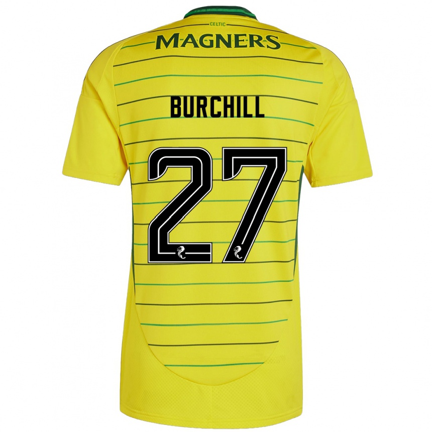 Niño Fútbol Camiseta Tiree Burchill #27 Amarillo 2ª Equipación 2024/25 Argentina