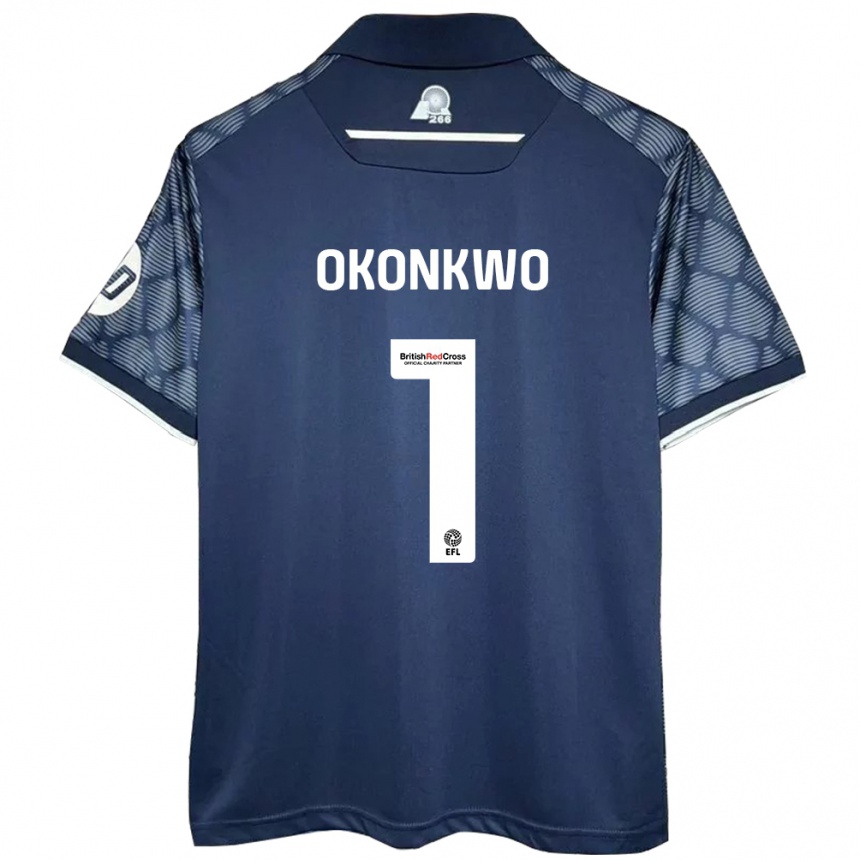 Niño Fútbol Camiseta Arthur Okonkwo #1 Negro 2ª Equipación 2024/25 Argentina