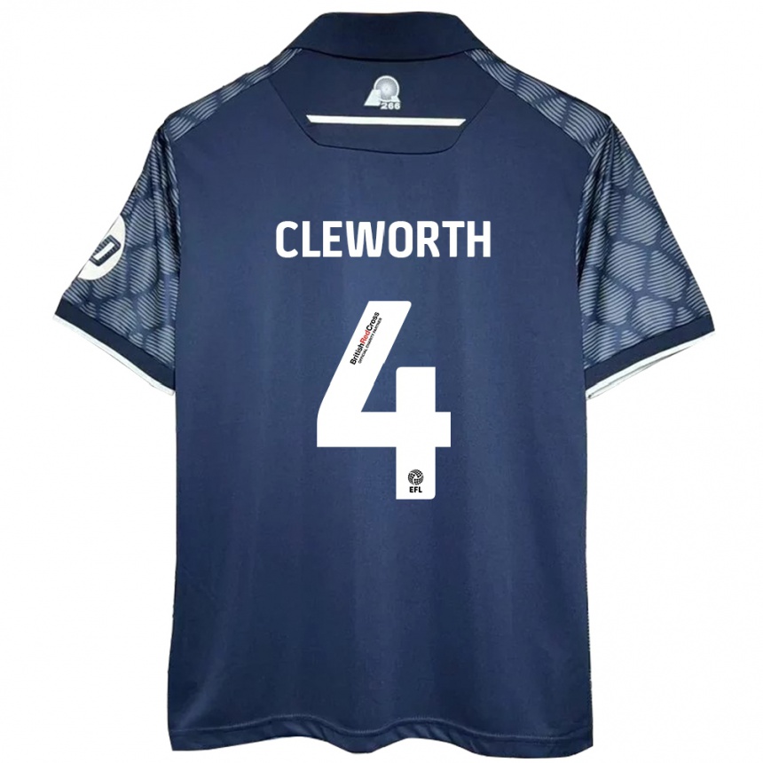 Niño Fútbol Camiseta Max Cleworth #4 Negro 2ª Equipación 2024/25 Argentina