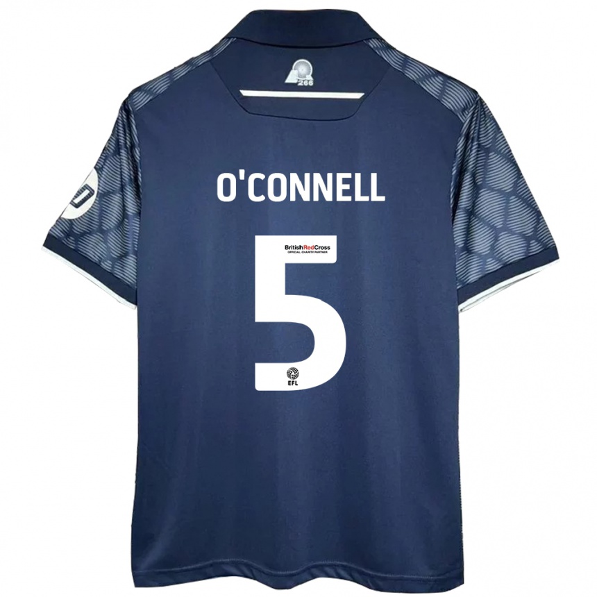 Niño Fútbol Camiseta Eoghan O'connell #5 Negro 2ª Equipación 2024/25 Argentina