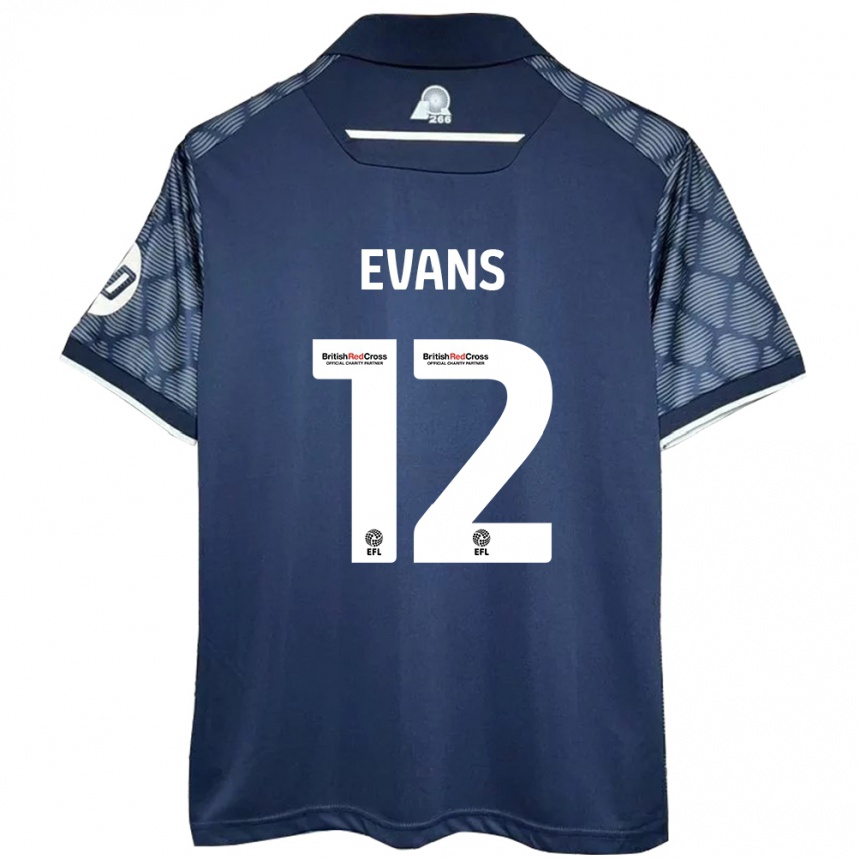 Niño Fútbol Camiseta George Evans #12 Negro 2ª Equipación 2024/25 Argentina