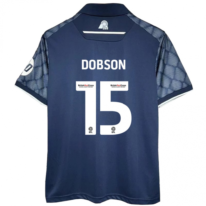 Niño Fútbol Camiseta George Dobson #15 Negro 2ª Equipación 2024/25 Argentina